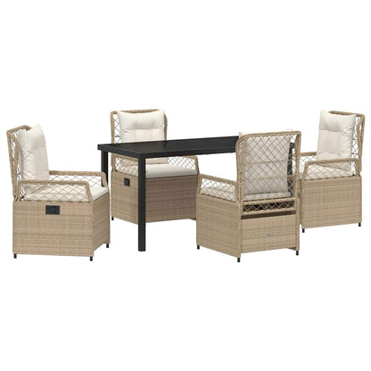 Set da Pranzo per Giardino 5 pcs Beige e Bianco Crema