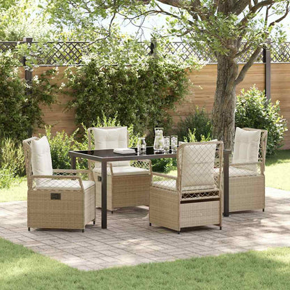 Set da Pranzo per Giardino 5 pcs Beige e Bianco Crema