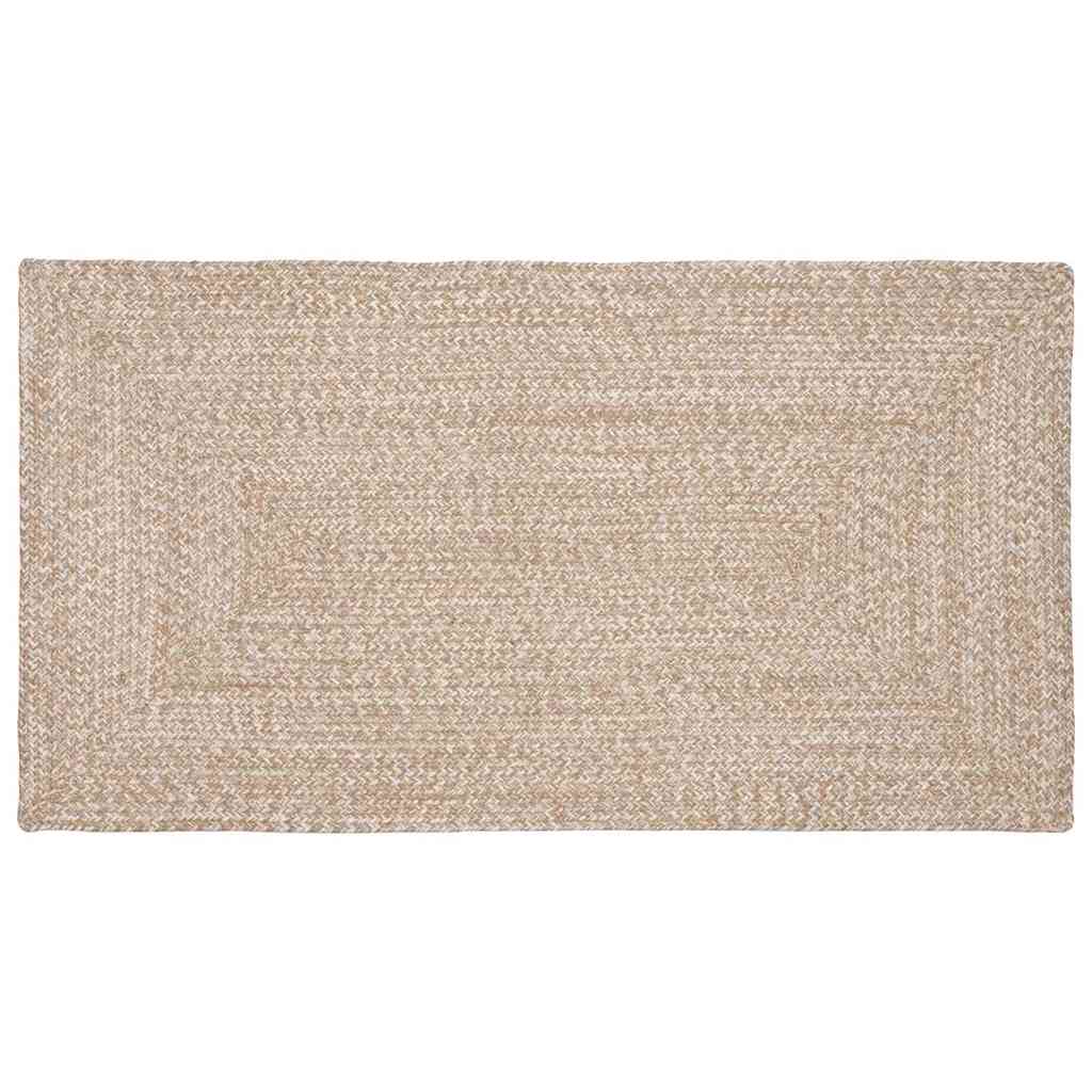 Tappeti per area Rettangolare Naturale e Bianco 60 x 110 cm