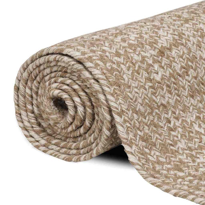 Tappeti per area Rettangolare Naturale e Bianco 80 x 200 cm