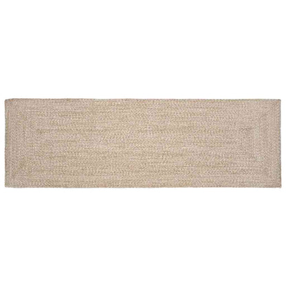 Tappeti per area Rettangolare Naturale e Bianco 80 x 250 cm