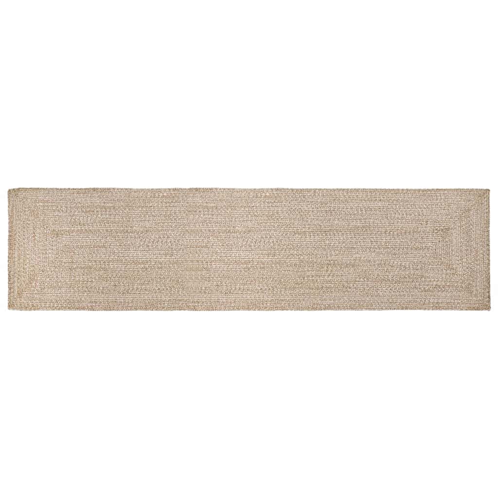 Tappeti per area Rettangolare Naturale e Bianco 80 x 400 cm