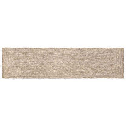 Tappeti per area Rettangolare Naturale e Bianco 80 x 400 cm