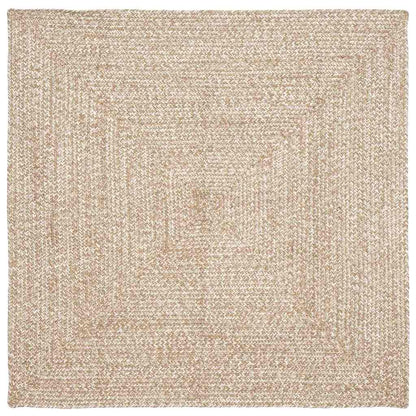 Tappeti per area Quadrato Naturale e Bianco 160 x 160 cm Juta