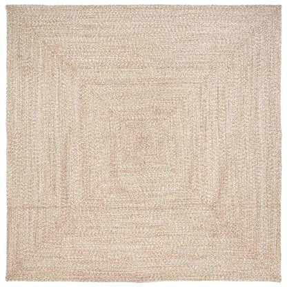 Tappeti per area Quadrato Naturale e Bianco 200 x 200 cm Juta