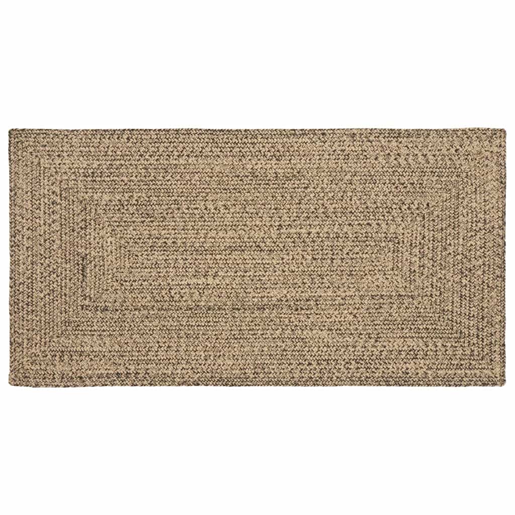 Tappeti per area Rettangolare Naturale e Nero 80 x 150 cm Juta
