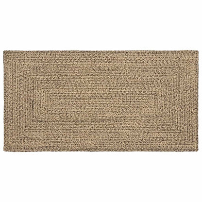 Tappeti per area Rettangolare Naturale e Nero 80 x 150 cm Juta