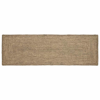 Tappeti per area Rettangolare Naturale e Nero 80 x 200 cm Juta