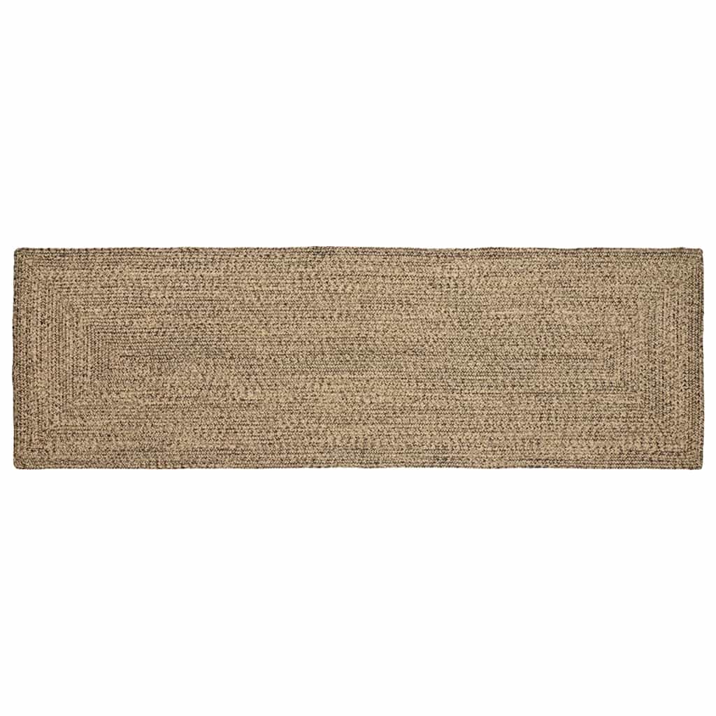 Tappeti per area Rettangolare Naturale e Nero 80 x 300 cm Juta