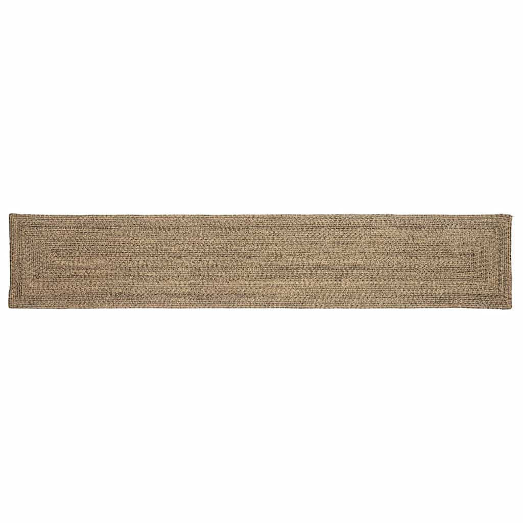 Tappeti per area Rettangolare Naturale e Nero 80 x 400 cm Juta