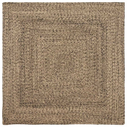 Tappeti per area Quadrato Naturale e Nero 120 x 120 cm Juta