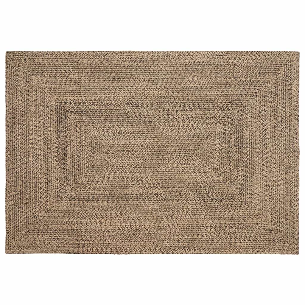 Tappeti per area Rettangolare Naturale e Nero 120 x 170 cm Juta