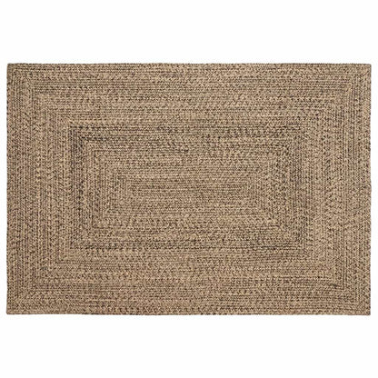 Tappeti per area Rettangolare Naturale e Nero 140 x 200 cm Juta