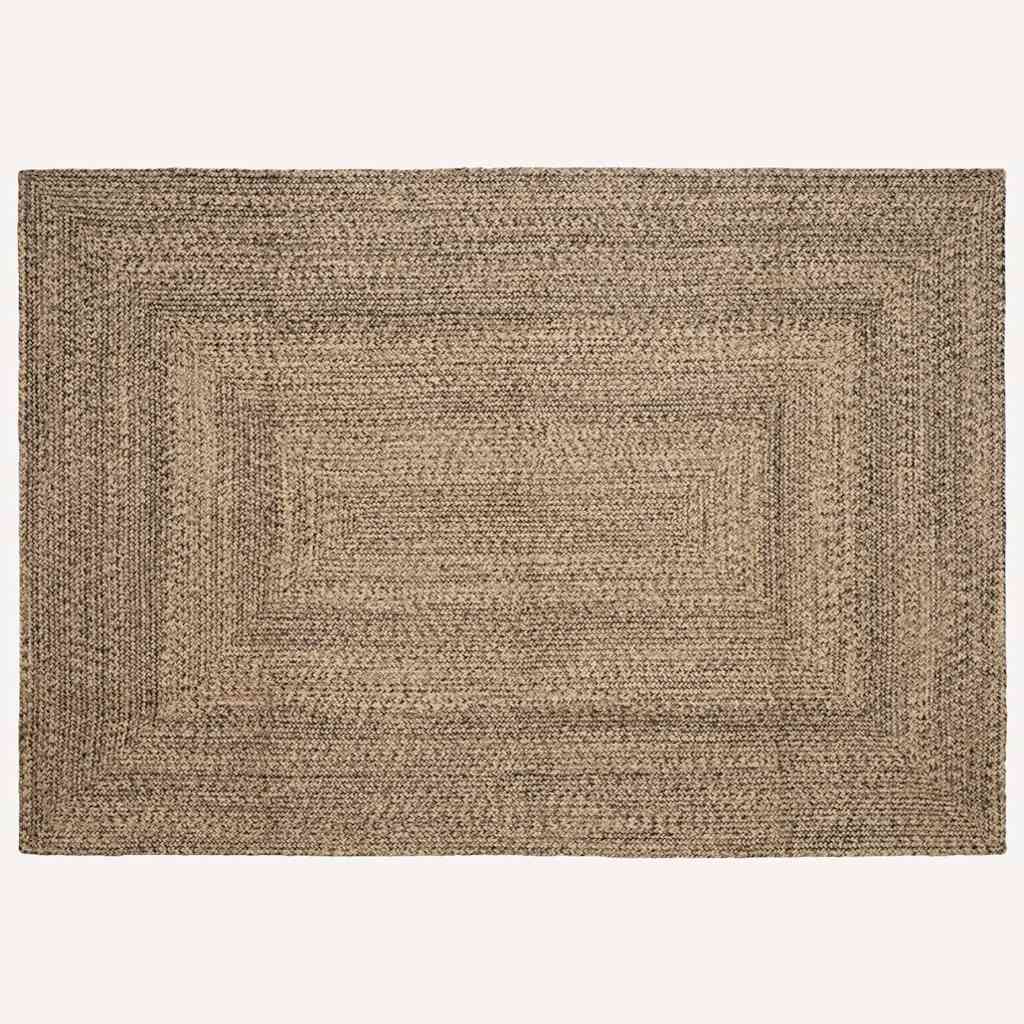 Tappeti per area Rettangolare Naturale e Nero 160 x 230 cm Juta