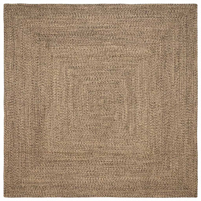 Tappeti per area Quadrato Naturale e Nero 300 x 300 cm Juta