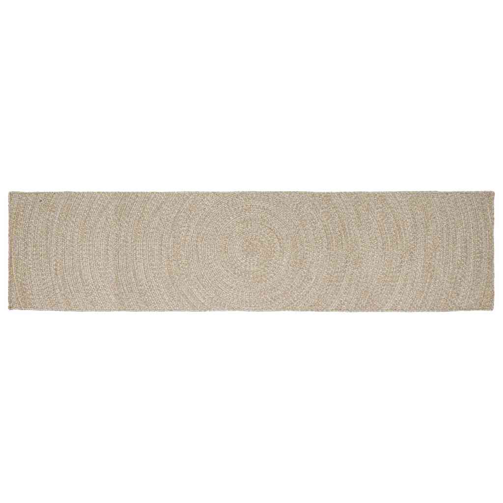 Tappeti per area Rettangolare Naturale e Bianco 60 x 400 cm
