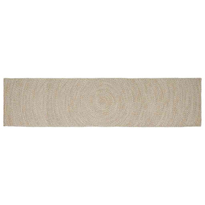 Tappeti per area Rettangolare Naturale e Bianco 80 x 400 cm