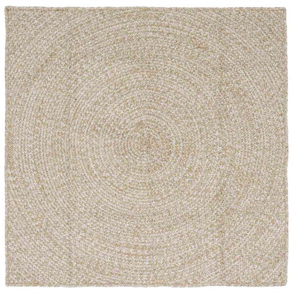 Tappeti per area Quadrato Naturale e Bianco 160 x 160 cm Juta