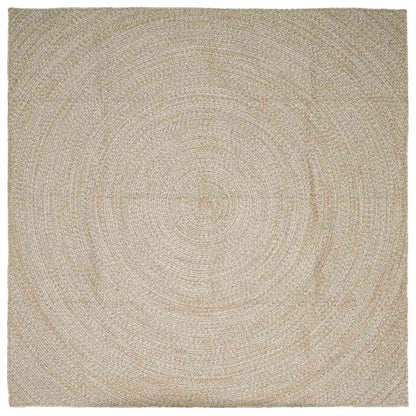 Tappeti per area Quadrato Naturale e Bianco 300 x 300 cm Juta