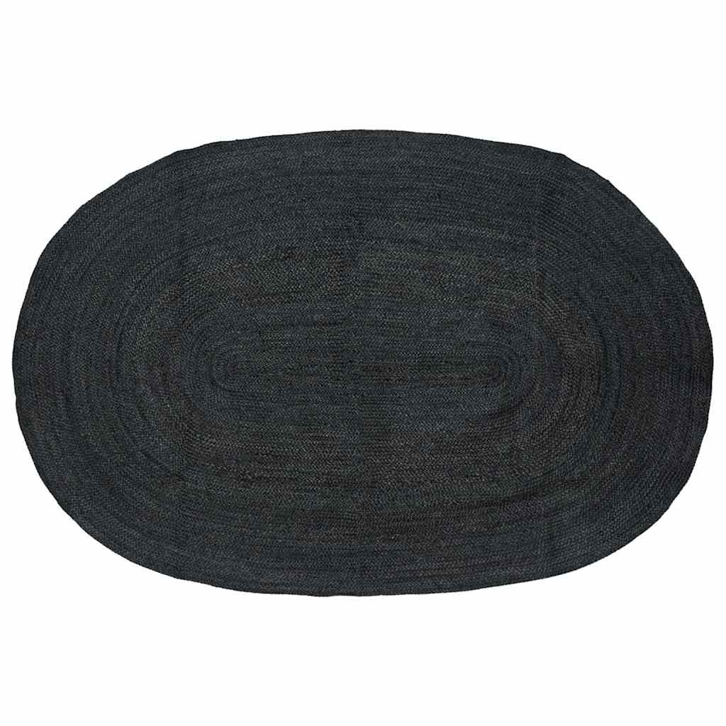 Tappeti per area Ovale Nero 152 x 245 cm Juta