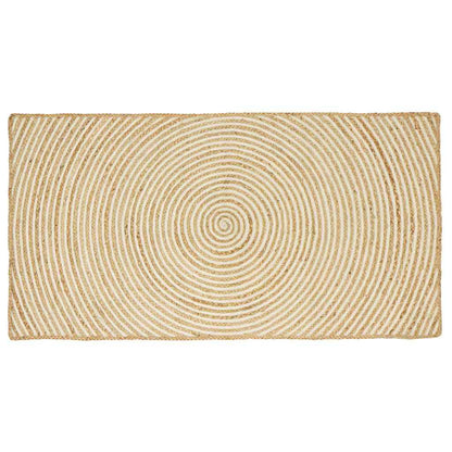 Tappeto Naturale e Bianco 80 x 150 cm Juta