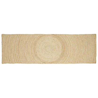 Tappeto Naturale e Bianco 80 x 300 cm Juta