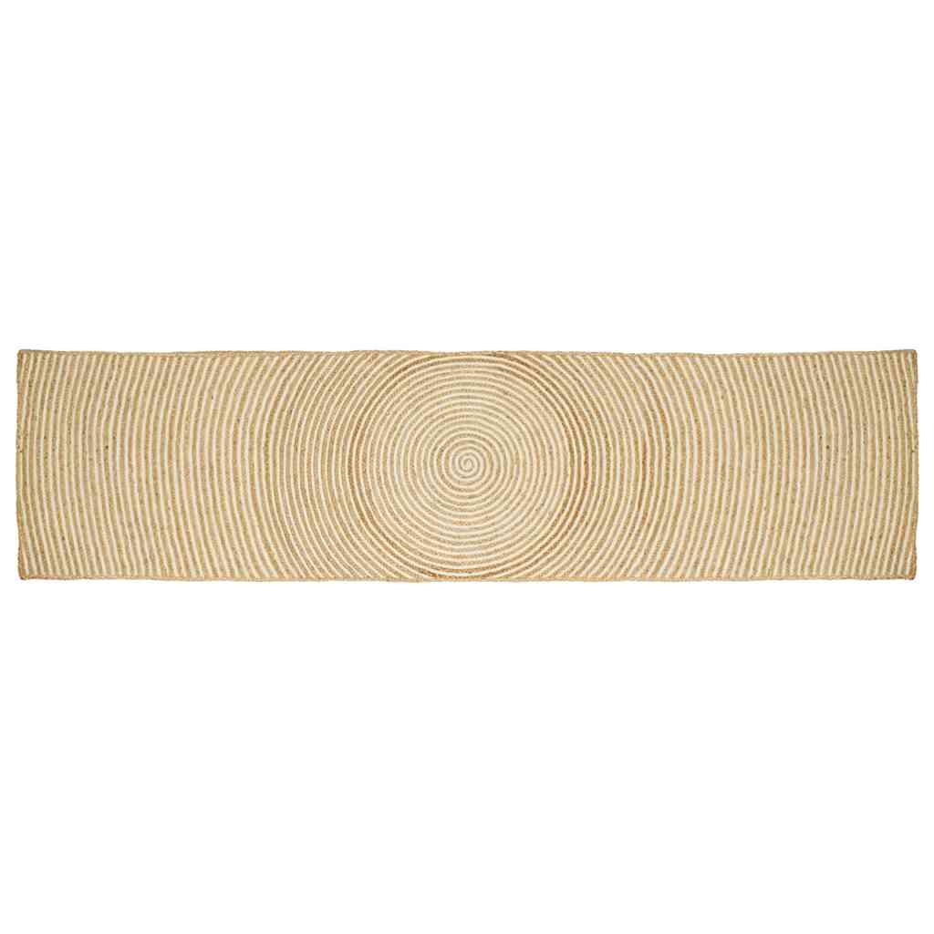 Tappeto Naturale e Bianco 80 x 400 cm Juta