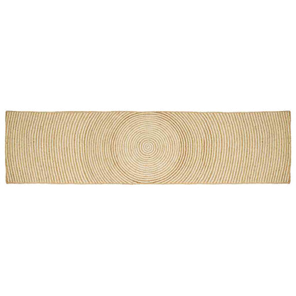 Tappeto Naturale e Bianco 80 x 400 cm Juta