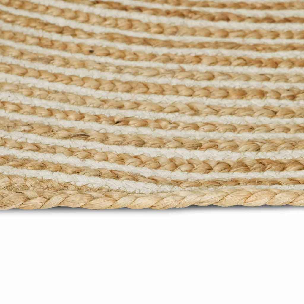 Tappeto Naturale e Bianco 120 x 120 cm Juta