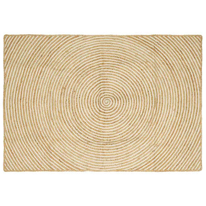Tappeto Naturale e Bianco 120 x 170 cm Juta