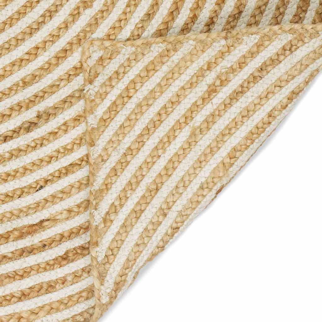 Tappeto Naturale e Bianco 160 x 230 cm Juta
