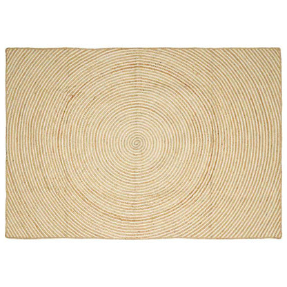 Tappeto Naturale e Bianco 160 x 230 cm Juta