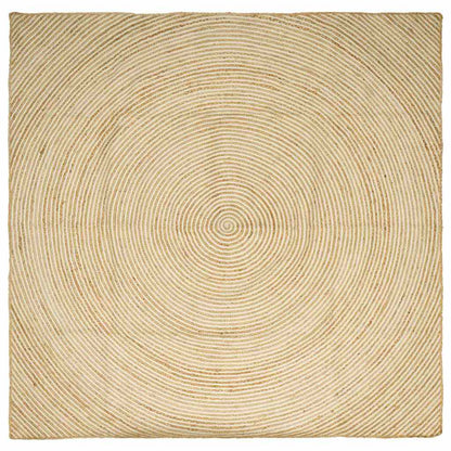 Tappeto Naturale e Bianco 240 x 240 cm Juta