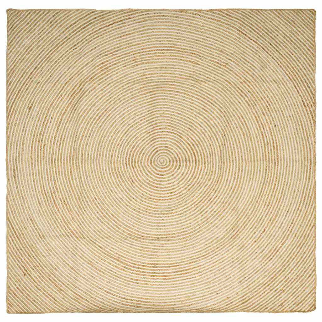 Tappeto Naturale e Bianco 300 x 300 cm Juta