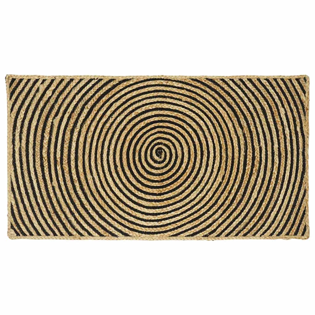 Tappeto Naturale e Nero 60 x 110 cm Juta