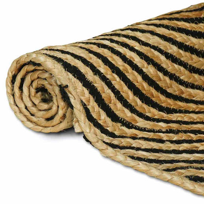 Tappeto Naturale e Nero 60 x 200 cm Juta