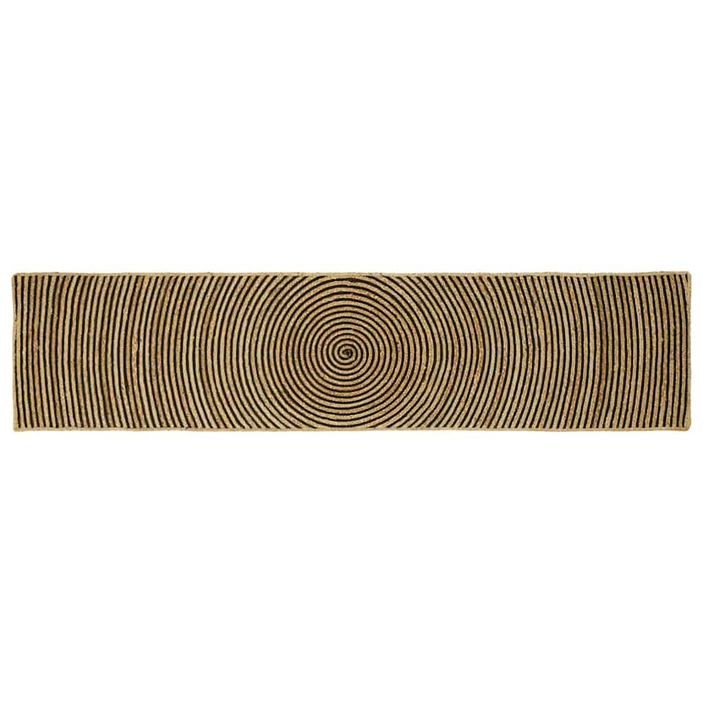 Tappeto Naturale e Nero 60 x 250 cm Juta