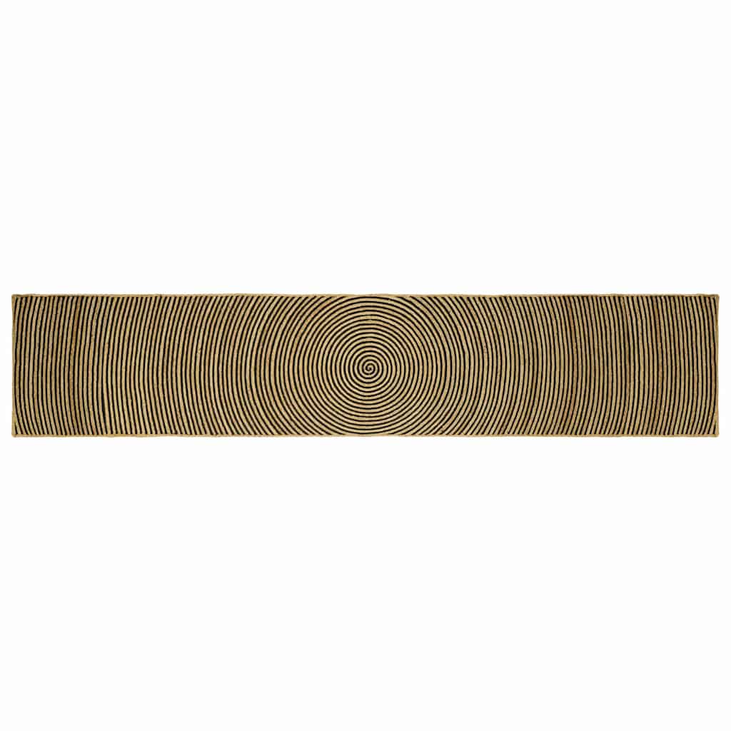 Tappeto Naturale e Nero 60 x 400 cm Juta