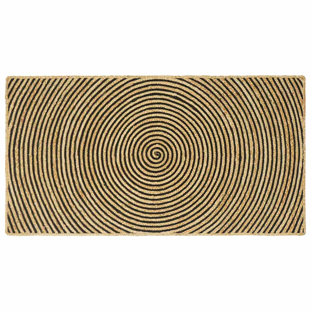 Tappeto Naturale e Nero 80 x 150 cm Juta