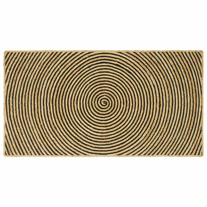 Tappeto Naturale e Nero 80 x 150 cm Juta