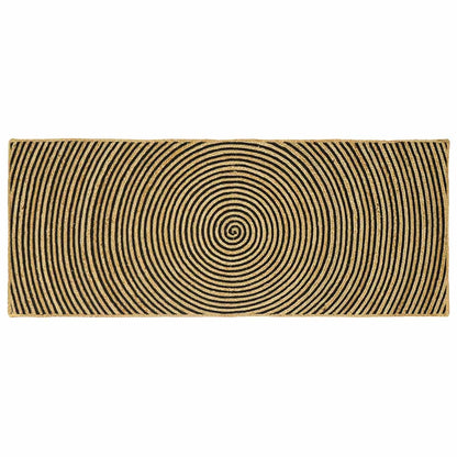 Tappeto Naturale e Nero 80 x 200 cm Juta