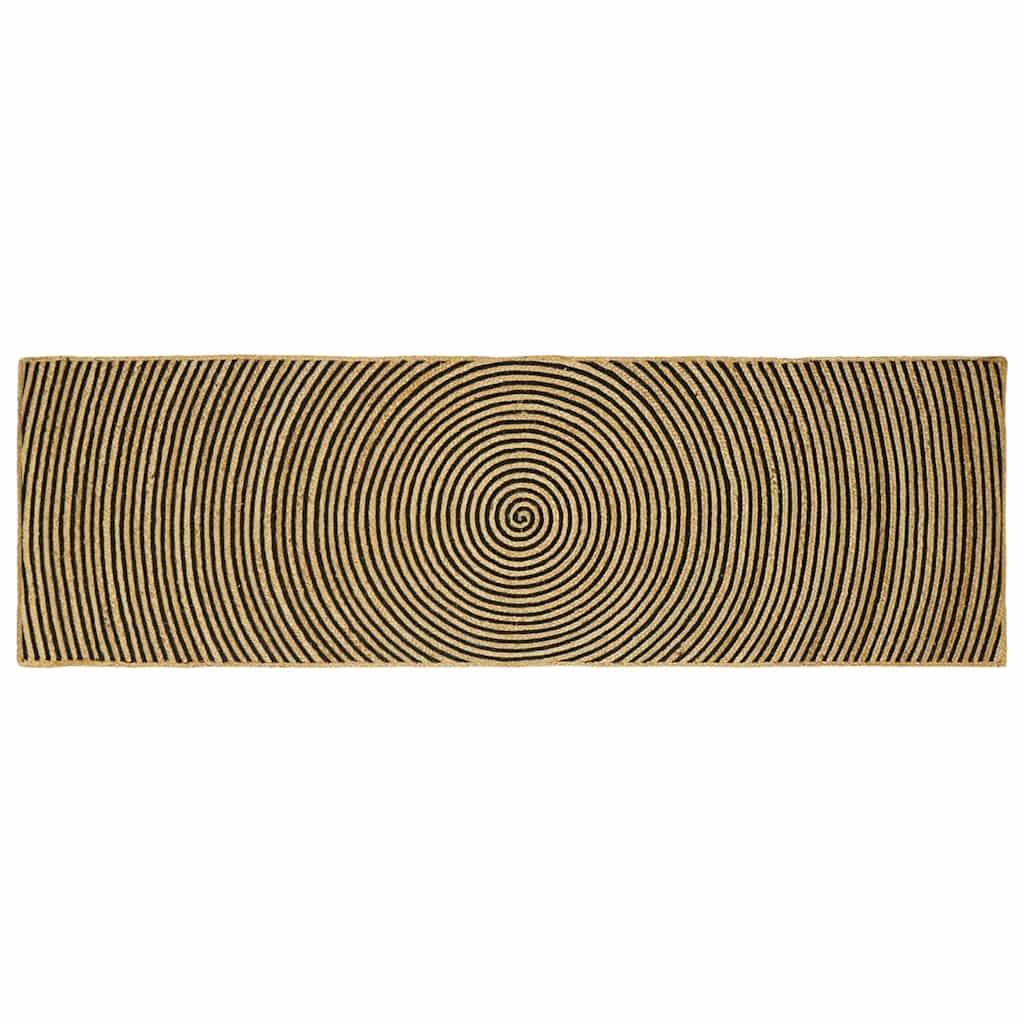 Tappeto Naturale e Nero 80 x 250 cm Juta