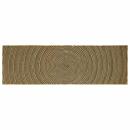 Tappeto Naturale e Nero 80 x 250 cm Juta