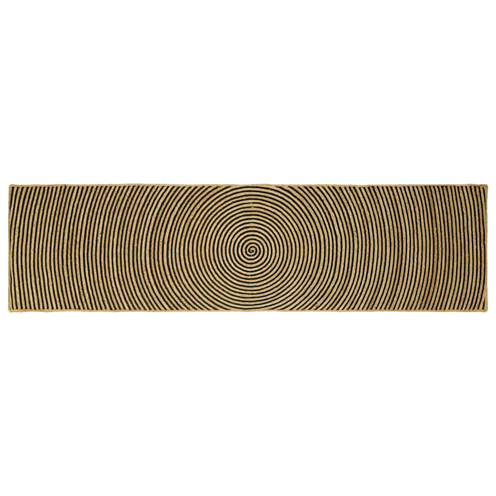 Tappeto Naturale e Nero 80 x 300 cm Juta
