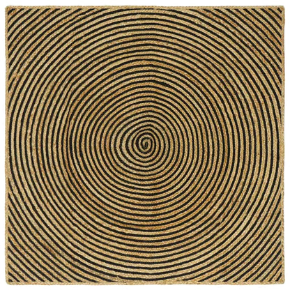 Tappeto Naturale e Nero 160 x 160 cm Juta