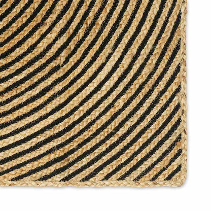 Tappeto Naturale e Nero 240 x 240 cm Juta