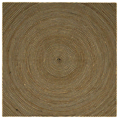 Tappeto Naturale e Nero 240 x 240 cm Juta