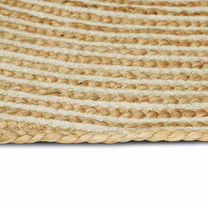 Tappeto Naturale e Bianco 152 x 245 cm Juta
