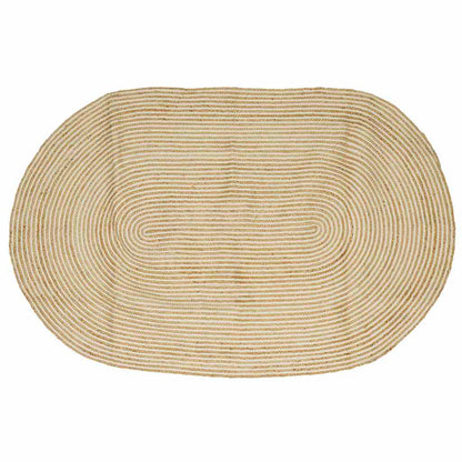 Tappeto Naturale e Bianco 152 x 245 cm Juta