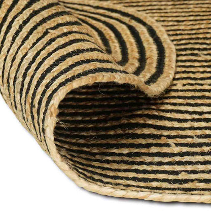 Tappeto Naturale e Nero 205 x 305 cm Juta
